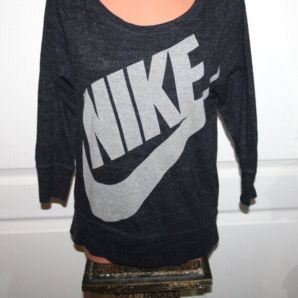LN! NIKE Size XS Y2K Scoop Neck 3/4 Sleeve Casual Wear Knit Top - Picture 3 of 11